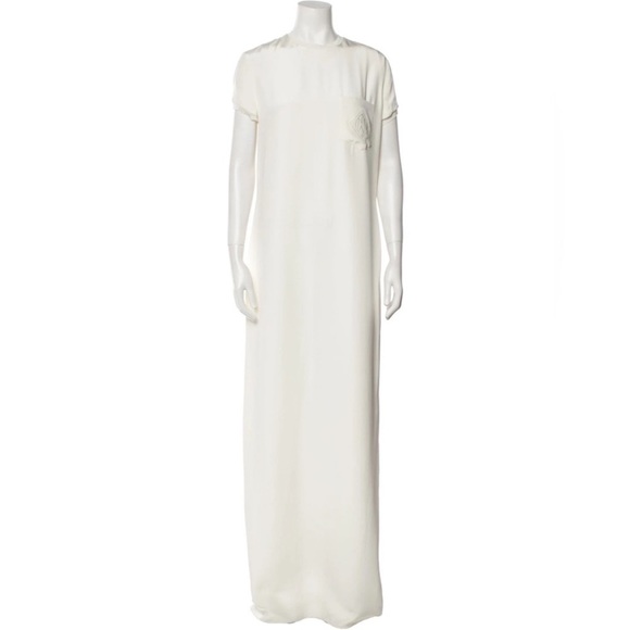 Ralph Lauren Purple Label | Silk Maxi Dress Embroidered Pocket Size 2 NWT - Picture 1 of 12